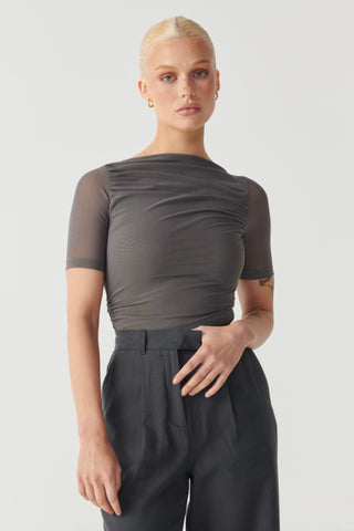 EMERY SS TOP - CHARCOAL