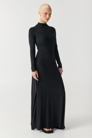 CLEO PANELLED DRESS - BLACK