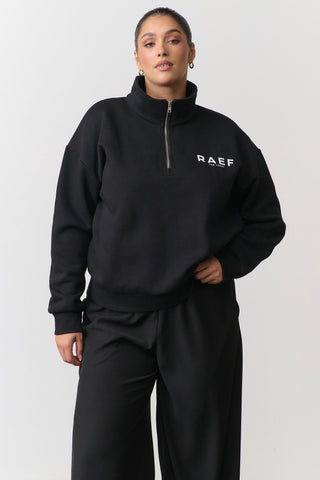 RAEF Brushed Fleece Jumper - Black