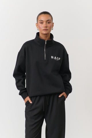 RAEF Brushed Fleece Jumper - Black