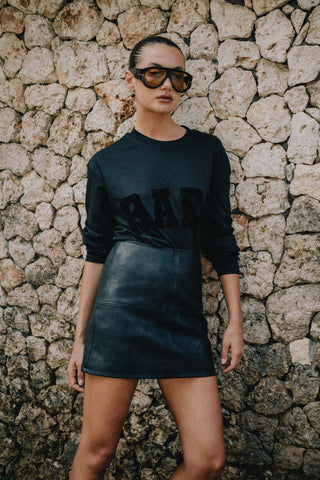 Sasha Vegan Leather Mini Skirt - Black