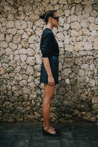 Sasha Vegan Leather Mini Skirt - Black