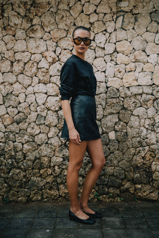 Sasha Vegan Leather Mini Skirt - Black