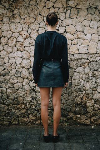 Sasha Vegan Leather Mini Skirt - Black