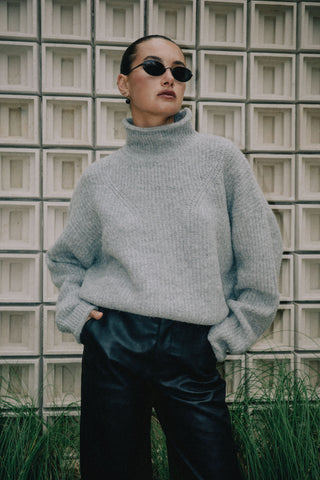 Florence Turtle Neck Knit - Charcoal