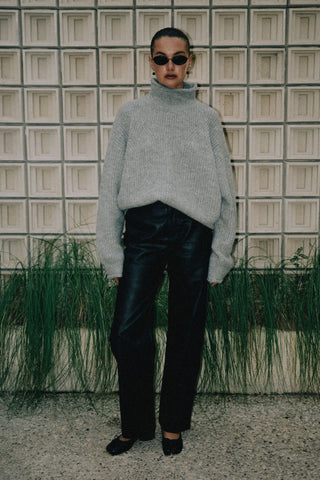 Florence Turtle Neck Knit - Charcoal
