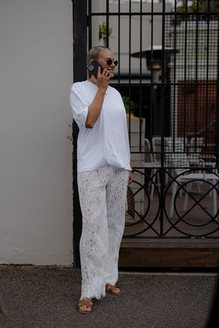 Shiloh Lace Pant - White