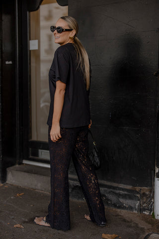 Shiloh Lace Pant - Black