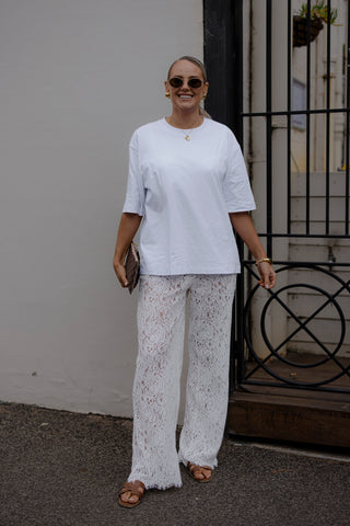 Shiloh Lace Pant - White
