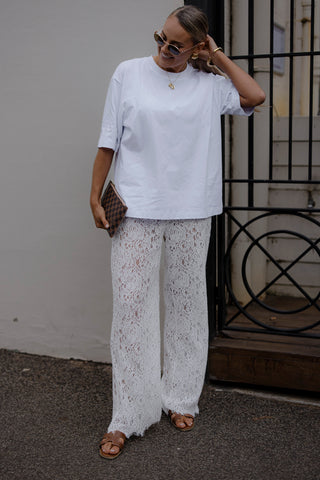 Shiloh Lace Pant - White