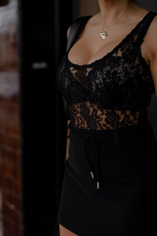 Mariah Lace Bodysuit - Black