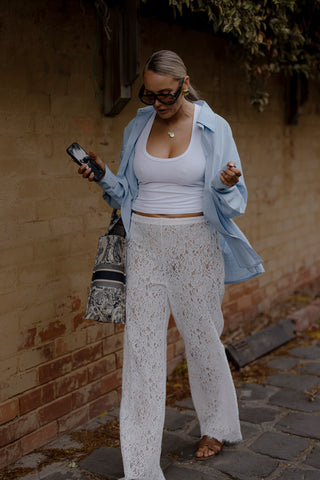 Shiloh Lace Pant - White