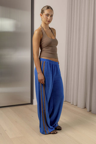 Brianna Towelling Pant - Sapphire