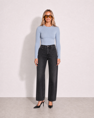 Romy High Rise Jean - Washed Black