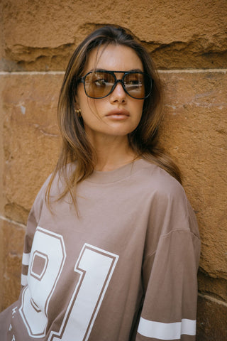 Jersey Graphic LS Tee - Chocolate