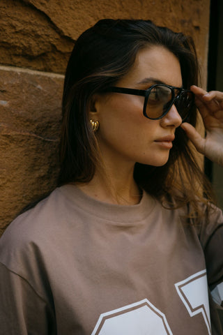 Jersey Graphic LS Tee - Chocolate