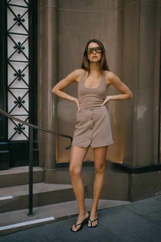 Aubrey Mini Skirt - Chocolate