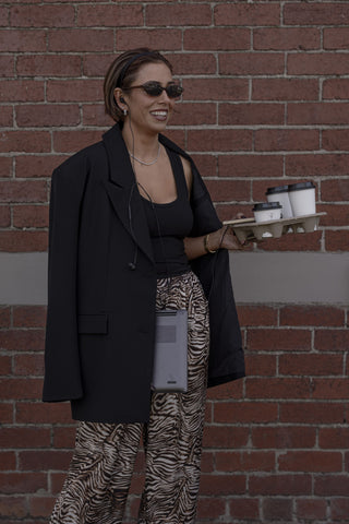 Camilla Satin Pant - Bronzed Zebra