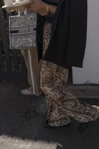 Camilla Satin Pant - Bronzed Zebra