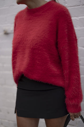 Amelia Shaggy Knit - Red