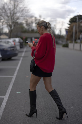 Amelia Shaggy Knit - Red