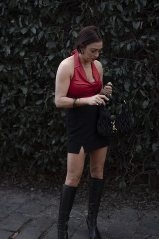 Ariana High Neck Tank - Ruby Red
