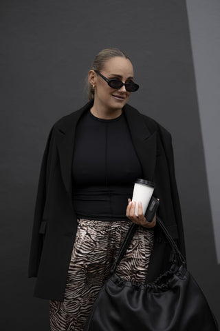 Camilla Satin Pant - Bronzed Zebra