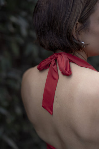 Ariana High Neck Tank - Ruby Red