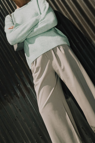 Olivia Wide Leg Pant - Oyster Grey