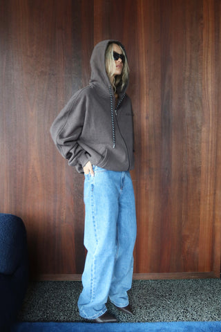 Remy Zip Fleece Hoodie - Vintage Dark Truffle