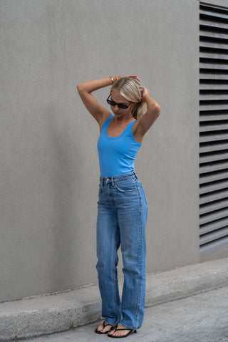 Taya Jersey Tank - Bright Blue