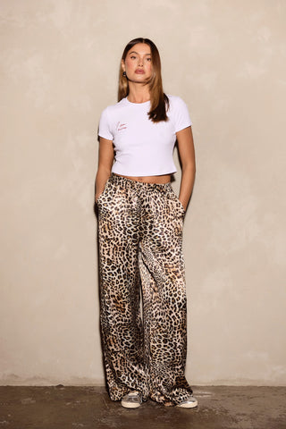 Camilla Satin Pant - Leopard