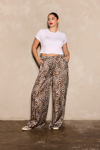 Camilla Satin Pant - Leopard