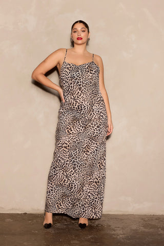 Kylie Chiffon Maxi Dress - Leopard