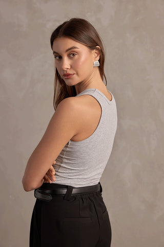 Eve Racer Tank - Grey Marle