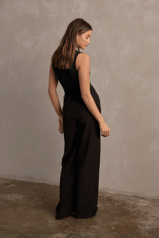 OLIVIA WIDE LEG PANT - BLACK