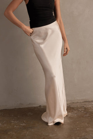 Jones Satin Maxi Skirt - Champagne