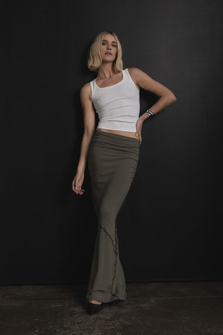 Charlotte Jersey Maxi Skirt - Olive