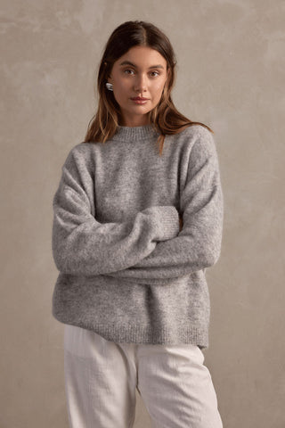 Amelia Knit Pullover - Grey Marle