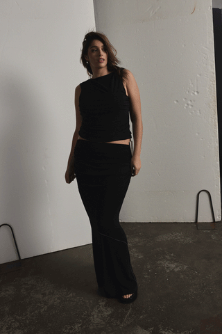 CHARLOTTE JERSEY MAXI SKIRT - BLACK