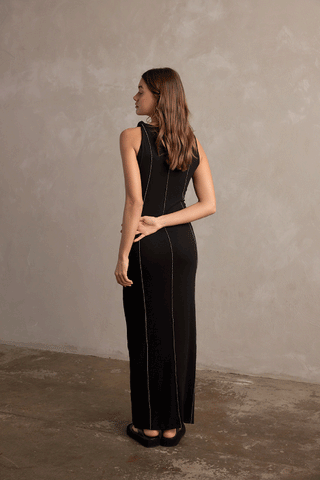 CHARLOTTE JERSEY MAXI DRESS - BLACK