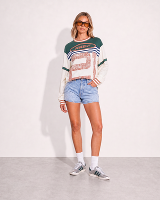 Asha LS Tee - Chalk Mutli