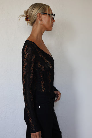 Daphne Lace Bodysuit - Black