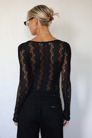 Daphne Lace Bodysuit - Black