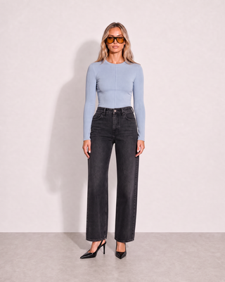 Romy High Rise Jean - Washed Black