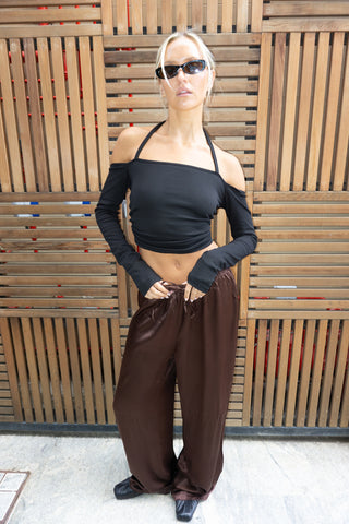 Eve LS Halter Top - Black