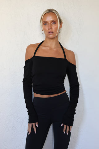 Eve LS Halter Top - Black