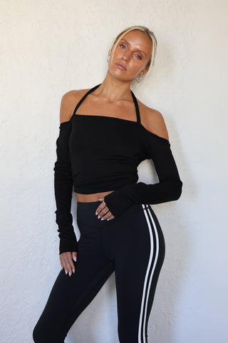 Eve LS Halter Top - Black