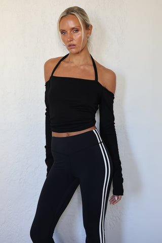 Eve LS Halter Top - Black