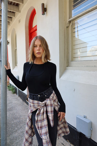 Gia Double Layer Top - Black